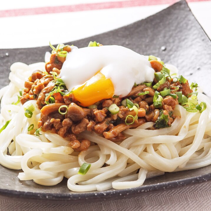 豚とシメジの中華そぼろうどん